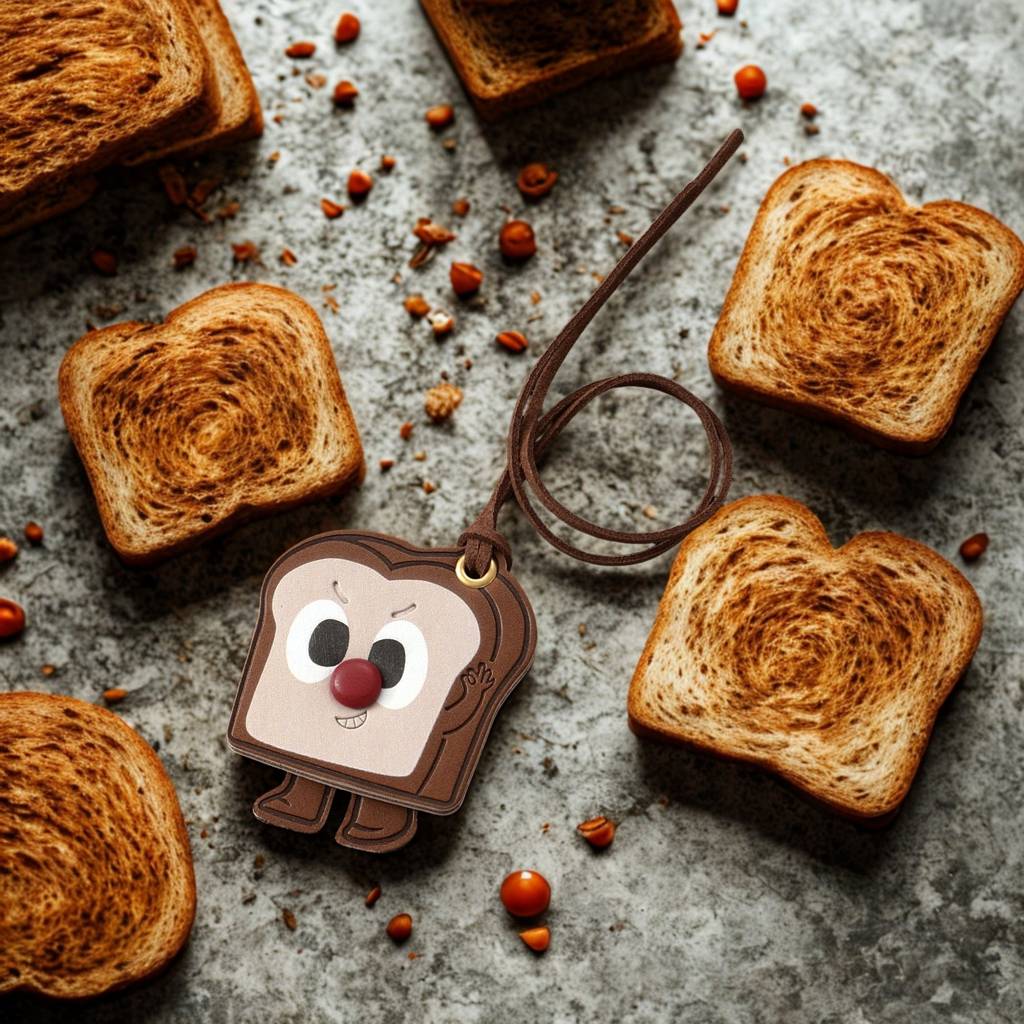 Toast Bread Handbag & Purse Charm : C-BG-0041-BR