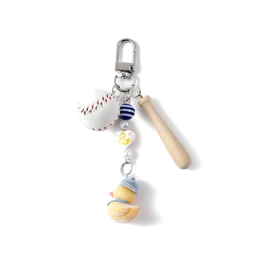 Cute Baseball & Duck Bag Charm : C-BG-0092-S-YL