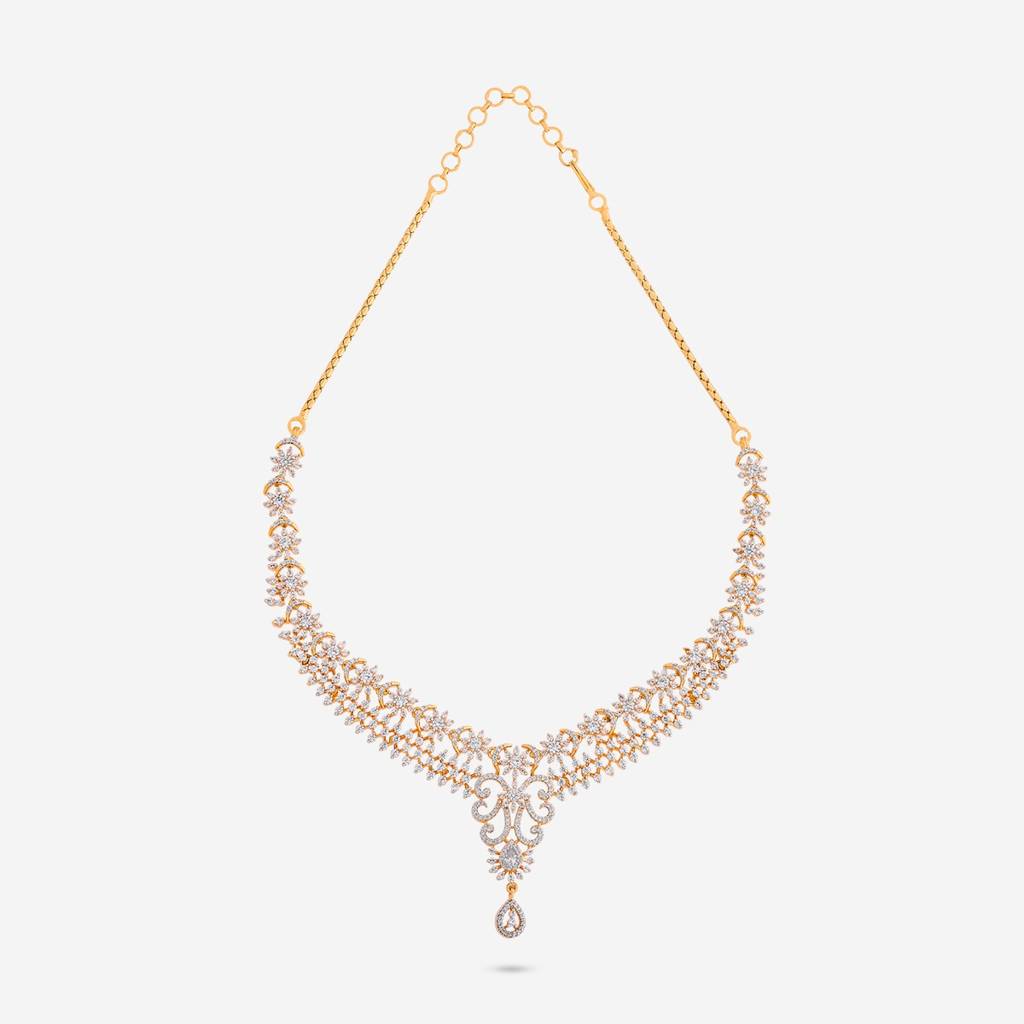 Party Wear Zircon Necklace - 462613 : 462613