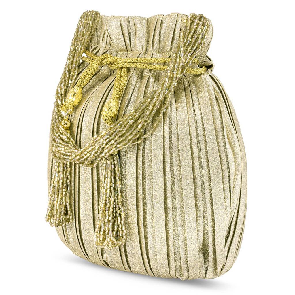 Potli Bags For Women Evening Bag Clutch Ethnic Bride Purse With Drawstring (P63G) : P63G