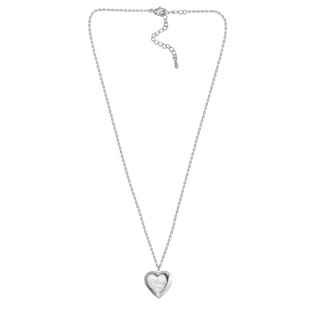 I Love You Heart Shape Openable Pendant Chain Necklace For Women & Girls | Silver Plated | Stylish Design Jewellery  : PX9P93S