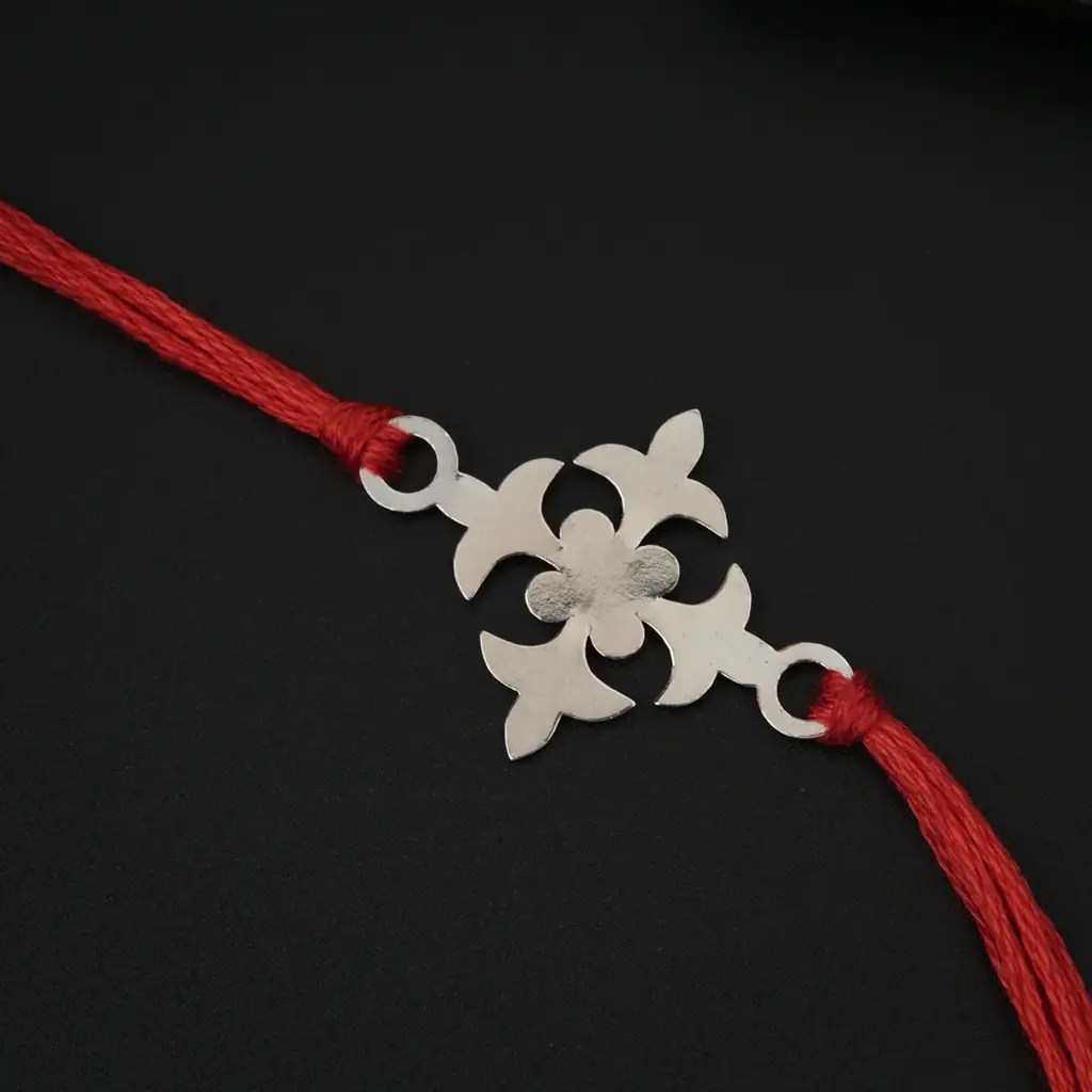 Silver Laser Cut Rakhi : 15828119