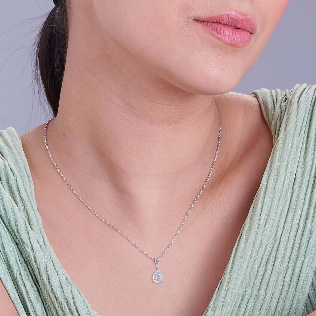 Pear Zircon Classic 925 Sterling Silver Pendant(Without Chain) : NPWW00100040