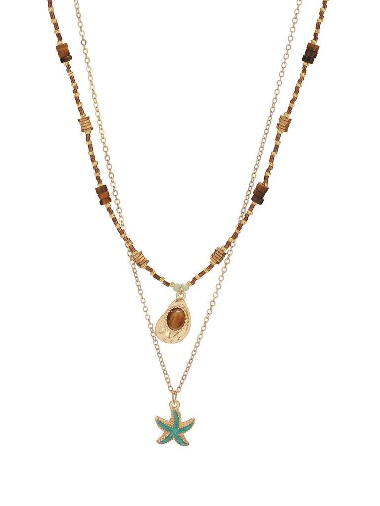 Island Bloom Layered Necklace : Z-NL-017