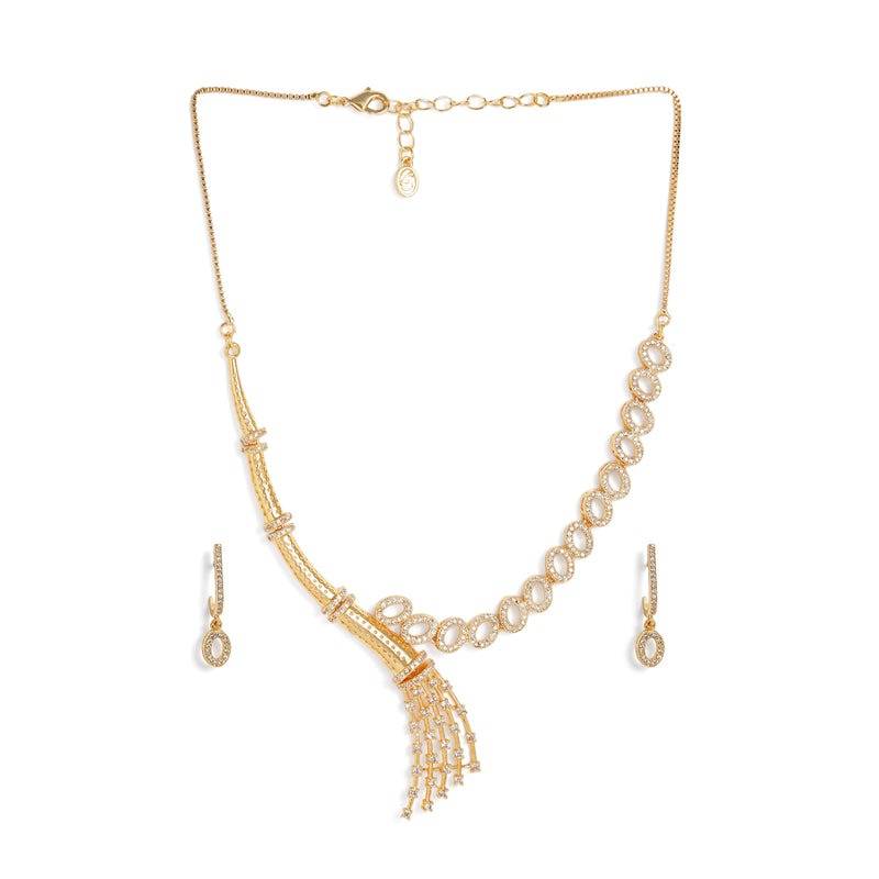 Luxury Cz Tassel Necklace Set For Women|Occasion Wear : AD-892-IGWENKER
