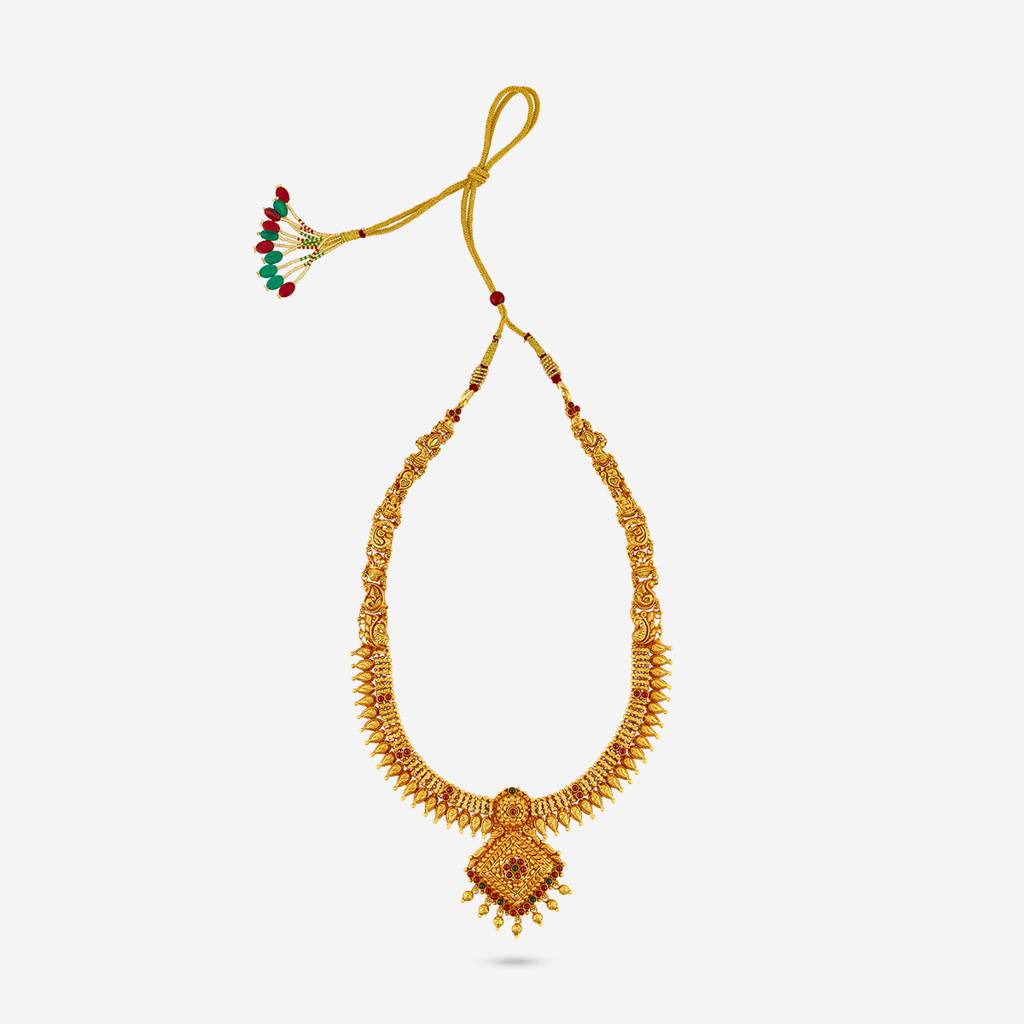 Ruby-Green Gold - Plated Bridesmaid Temple Necklace - 452683 : 452683
