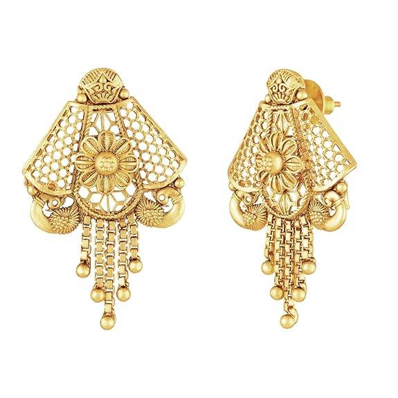Ethnic Long Necklace Earrings For Women & Girls Gold Plated South Indian Traditional Temple Jewellery Birthday Anni : PF47N57G