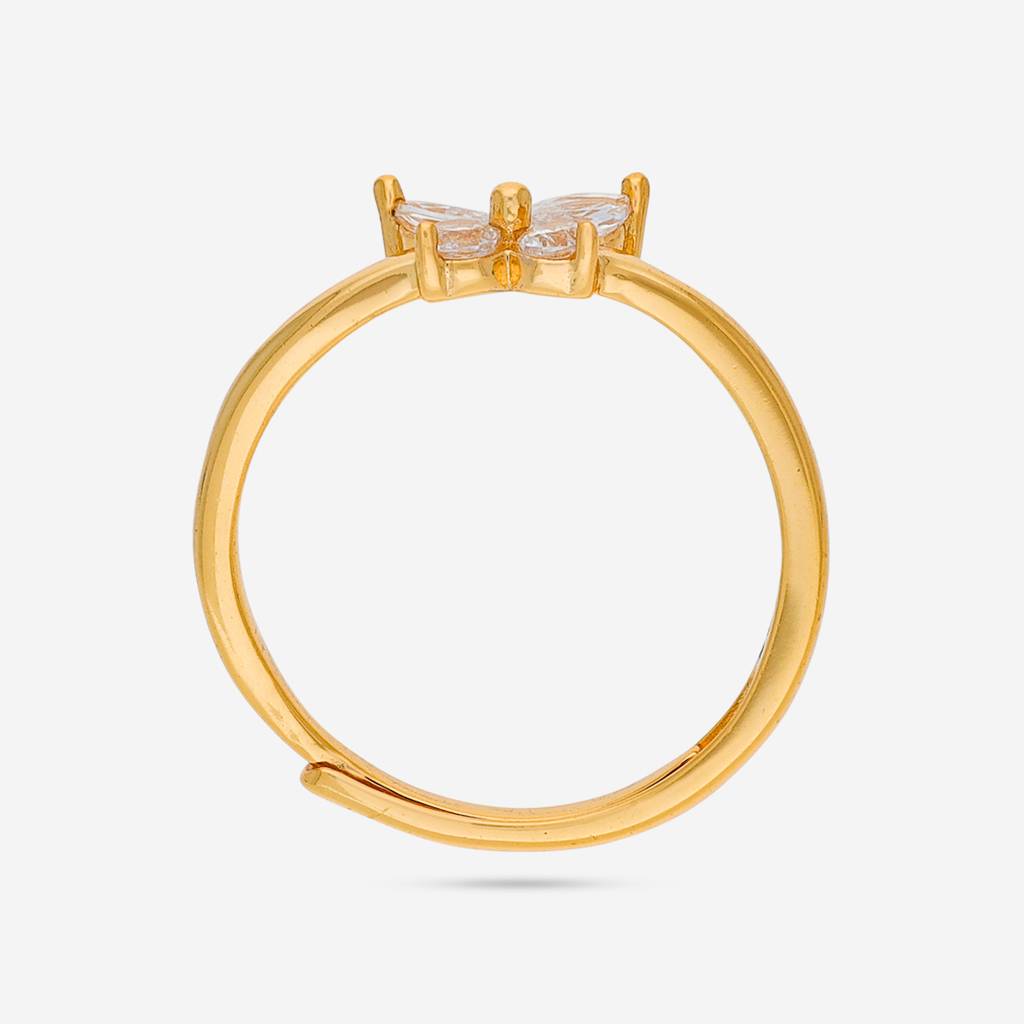White - Plated Office Wear Silver Finger Ring - 453294 : 453294