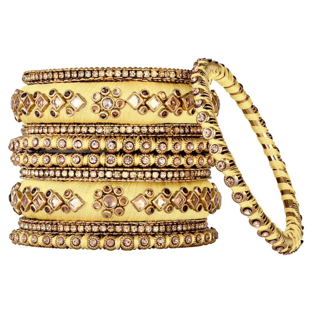 Peora Velvet Matching Fancy Silk Thread Chuda Bangle Set Navratri Gift For Women : PF51B46LCT