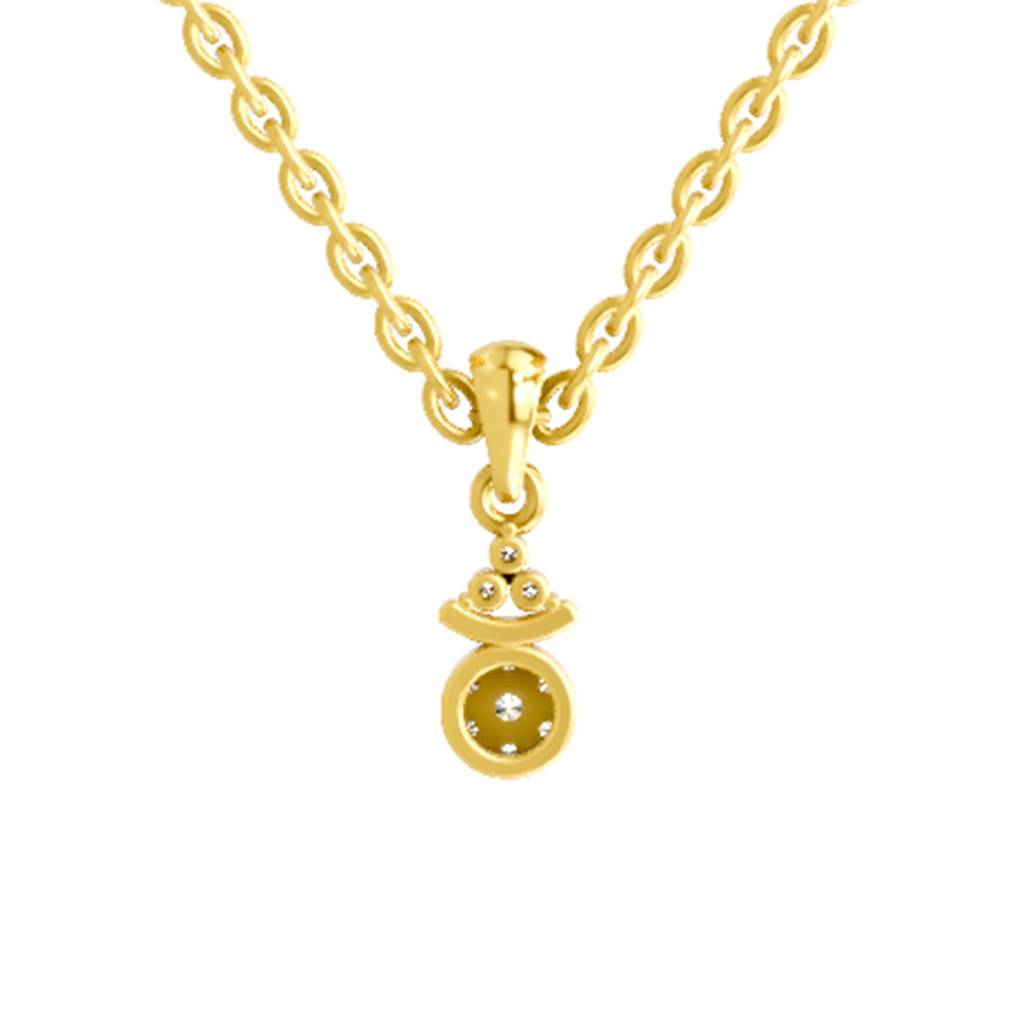 Lab Grown Diamond 0.09 Carat Pendant 14K : SPP16371-PD-14KY-009CT