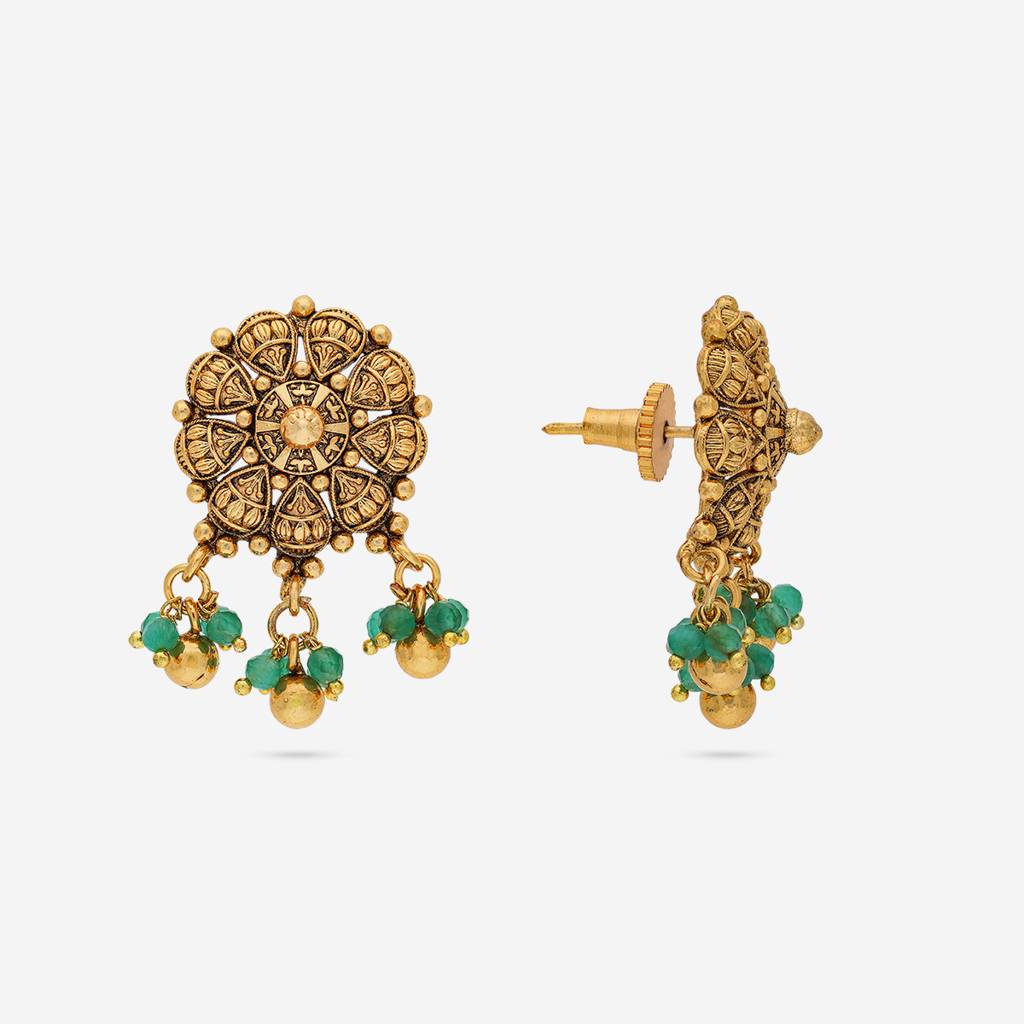 Green Gold - Plated Festive Antique Earring - 448988 : 448988