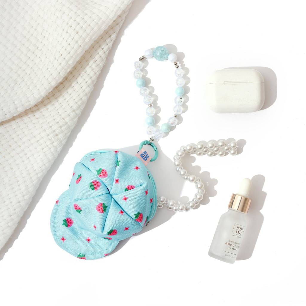 Mini Cap Pouch Charm For Bags : C-BG-0075-BU-DPK