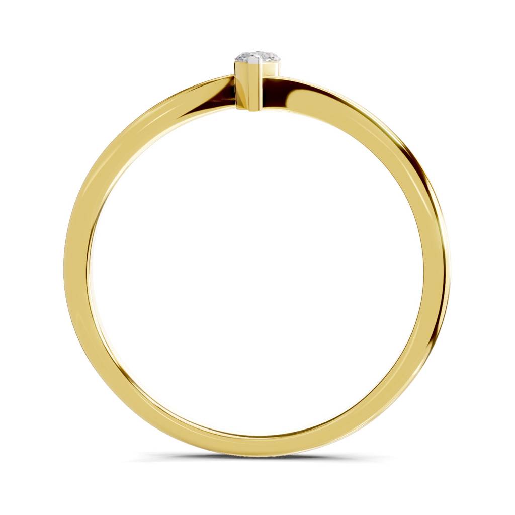 Lab Grown Diamond 0.08Ct Marquise 925 Sterling Silver Gold Plated Solitaire Ring : SQR14767-RG-925S-008CT_5