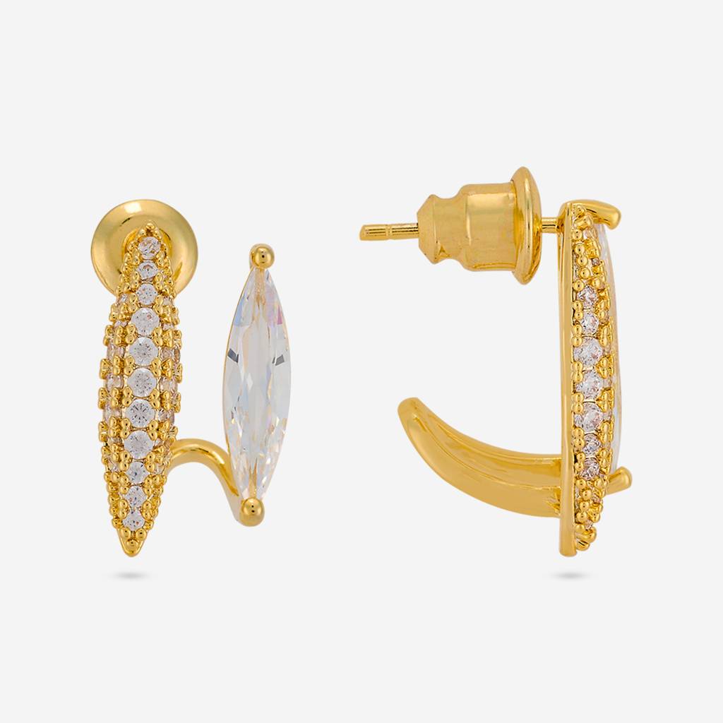 White Gold - Plated Casual Wear Trendy Zircon Earring - 464677 : 464677