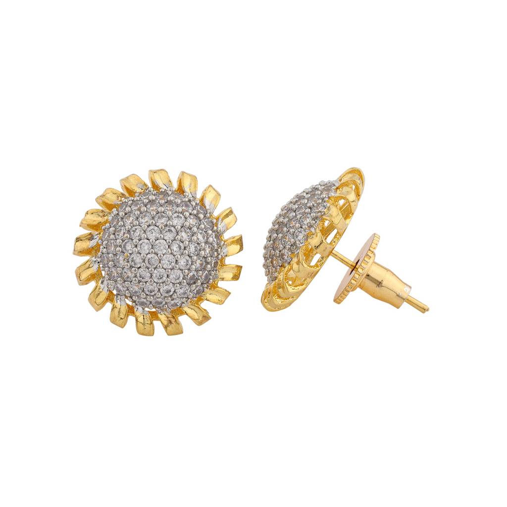 Sparkling Elegance Sun-Kissed Sparkle Stud Earrings : 8905124542387