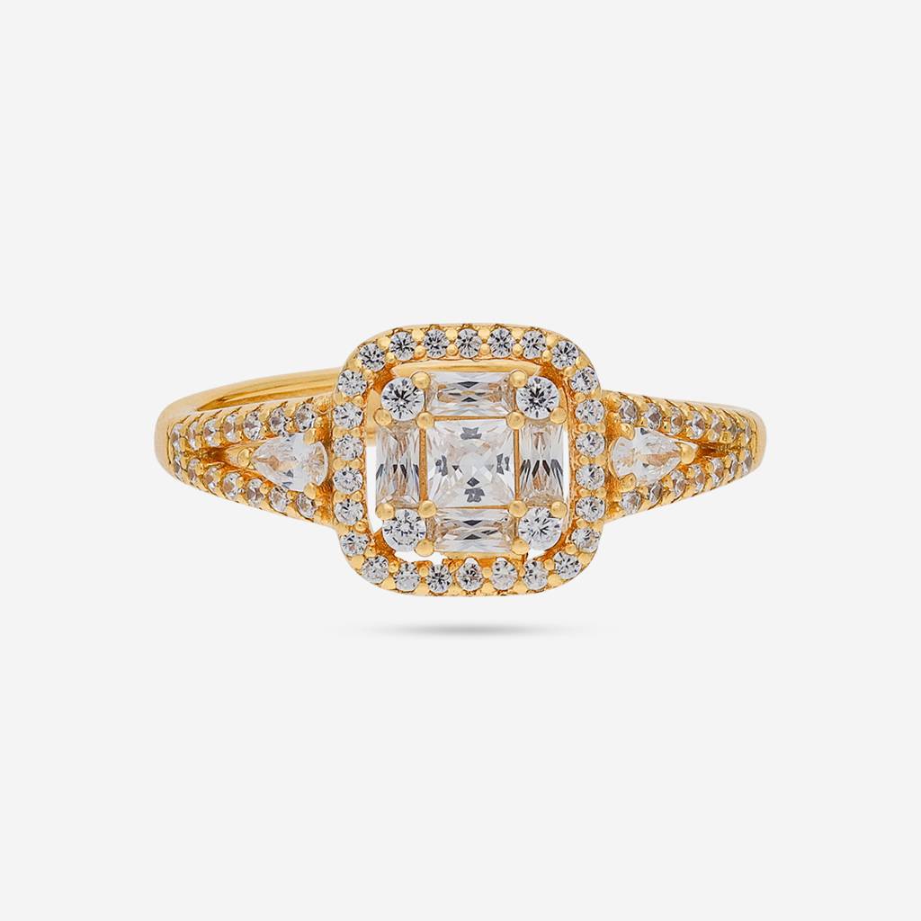 White - Plated Office Wear Silver Finger Ring - 453179 : 453179