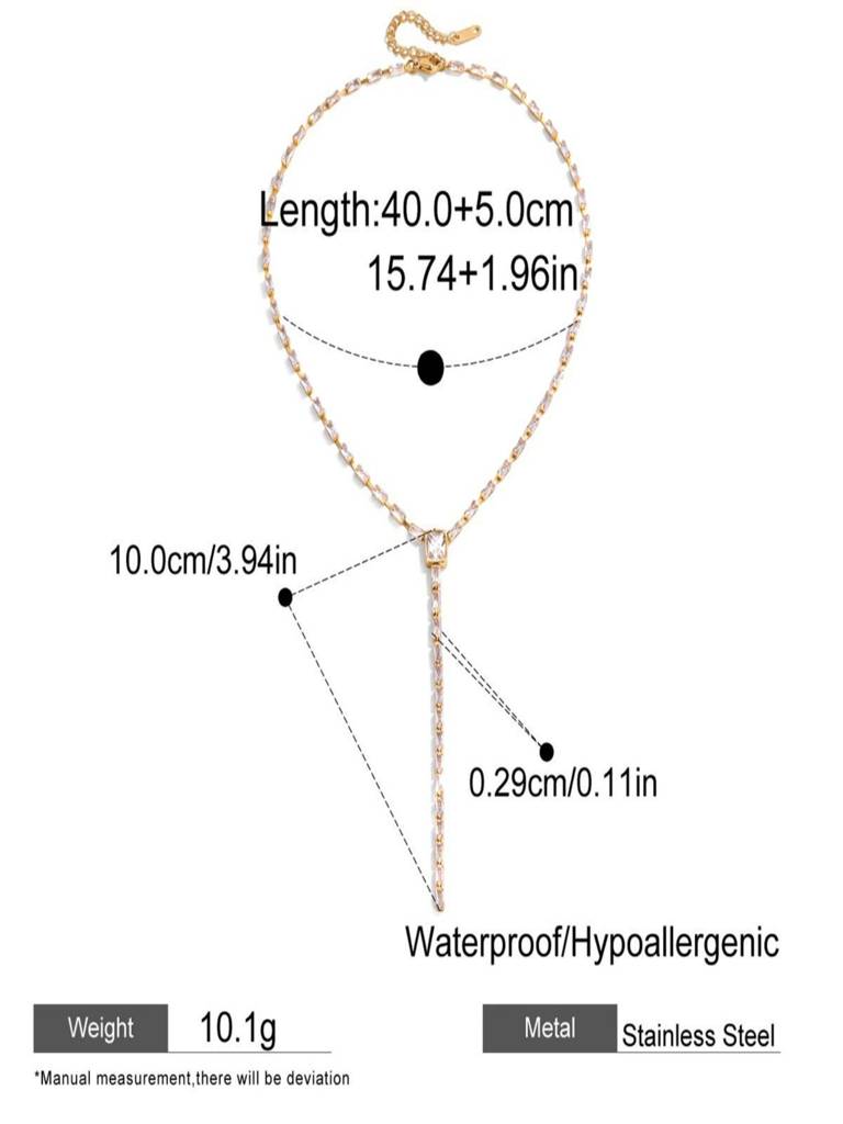 Bead Zircon Layer Lariat Necklace Anti-Tarnish Waterproof 18K Gold Plated For Women : AWX0925N0271