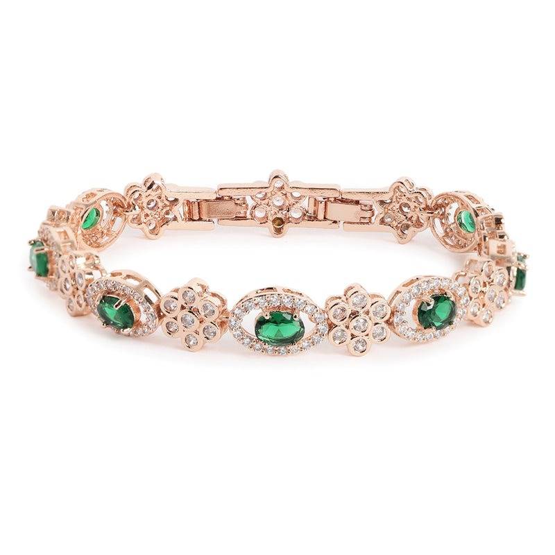 Rose Gold Plated Cz Tennis Bracelet For Women | Elegant Wear : AD-142-RGGNBR