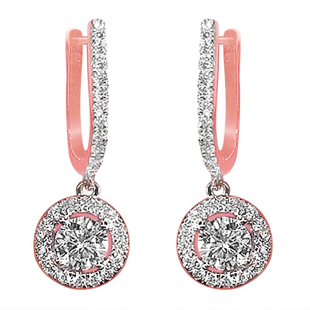 Peora American Diamond Studded Gold Plated Hoop Drop Earrings Fashion Jewellery Gift For Girls & Women : PX8E97C
