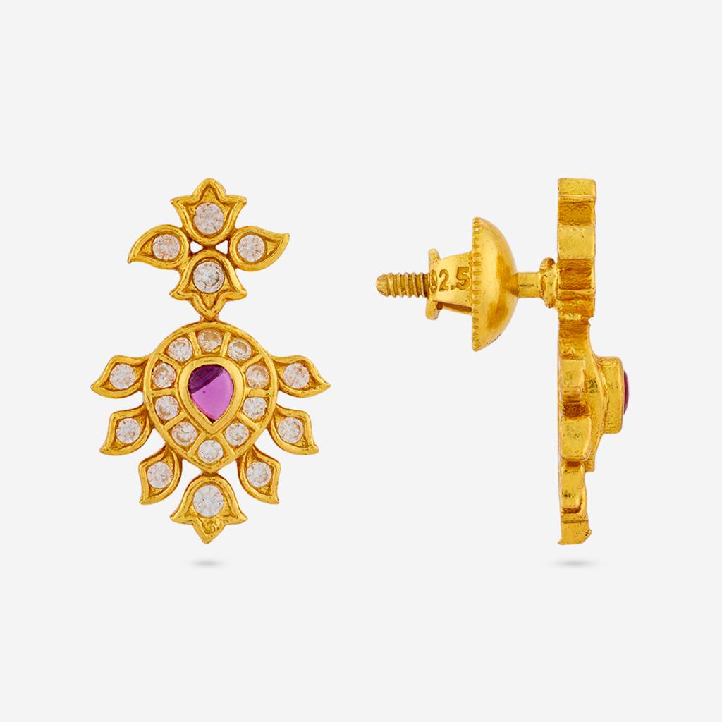 Ruby Gold - Plated Festive Temple Earring - 462031 : 462031