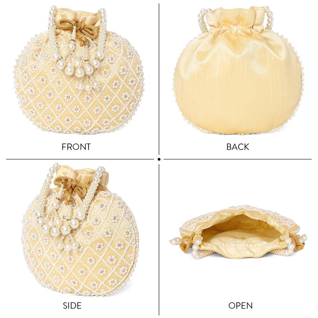 Potli Purses For Women Handmade Evening Handbag Stylish Bridal Fashion Wristlet Bag For Girls : P202CRM