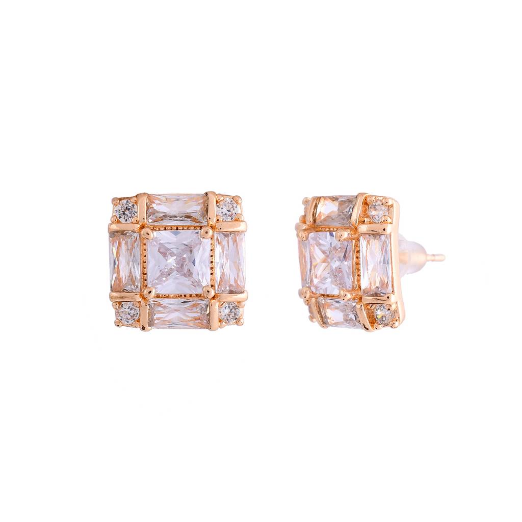 Sparkling Elegance Crystal Charm Stud Earrings : 8905124552829