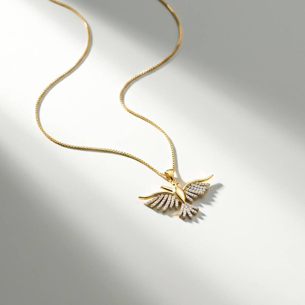 Silver Phoenix Wing Spark Pendant : ZLP-1176