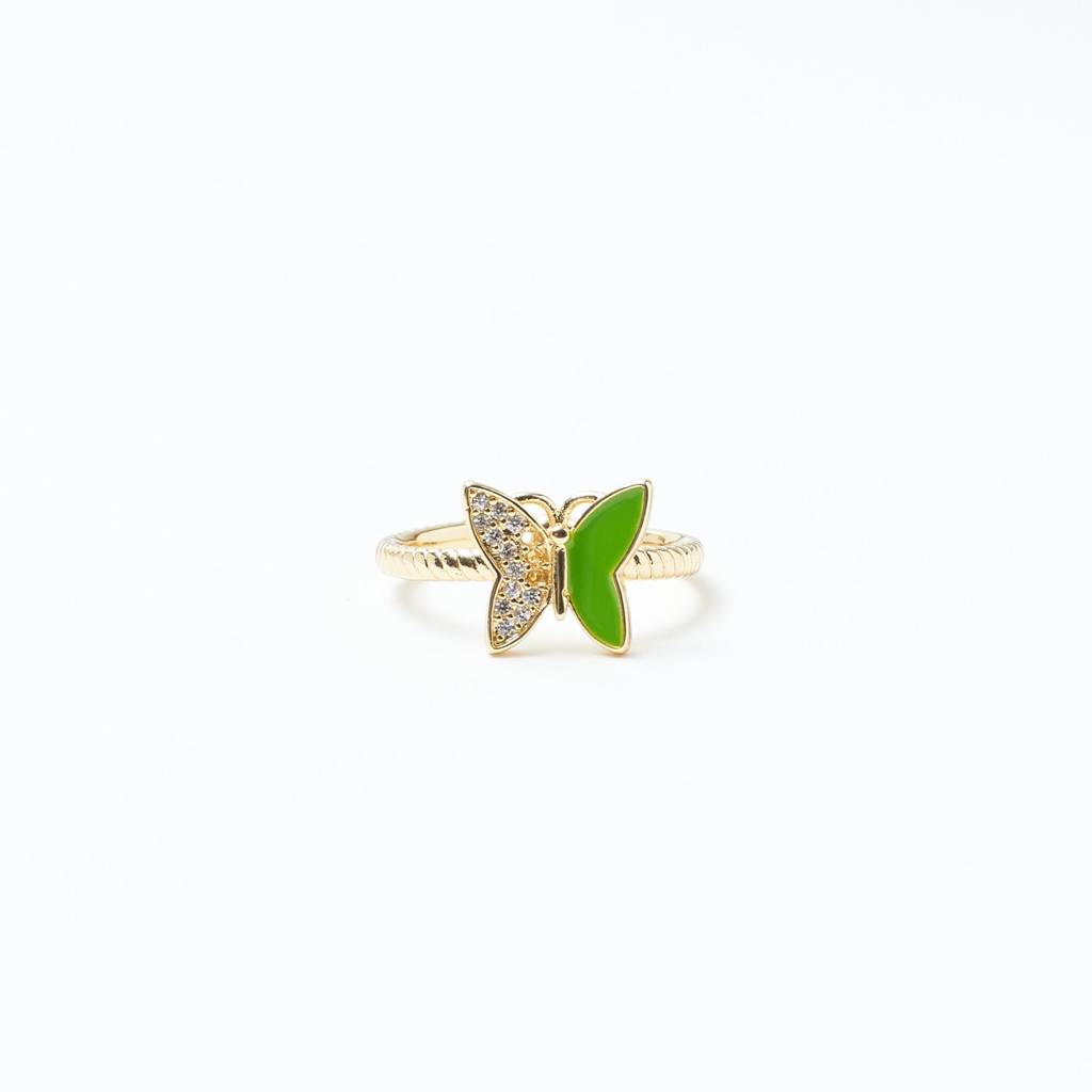 Floral Fantasy Butterfly Ring : RS12839-G-GRN
