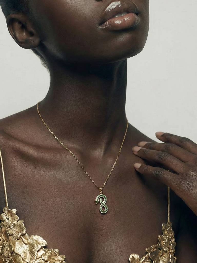 Glam Serpent Spark Necklace For Women - Waterproof & Anti-Tarnish : NK0742