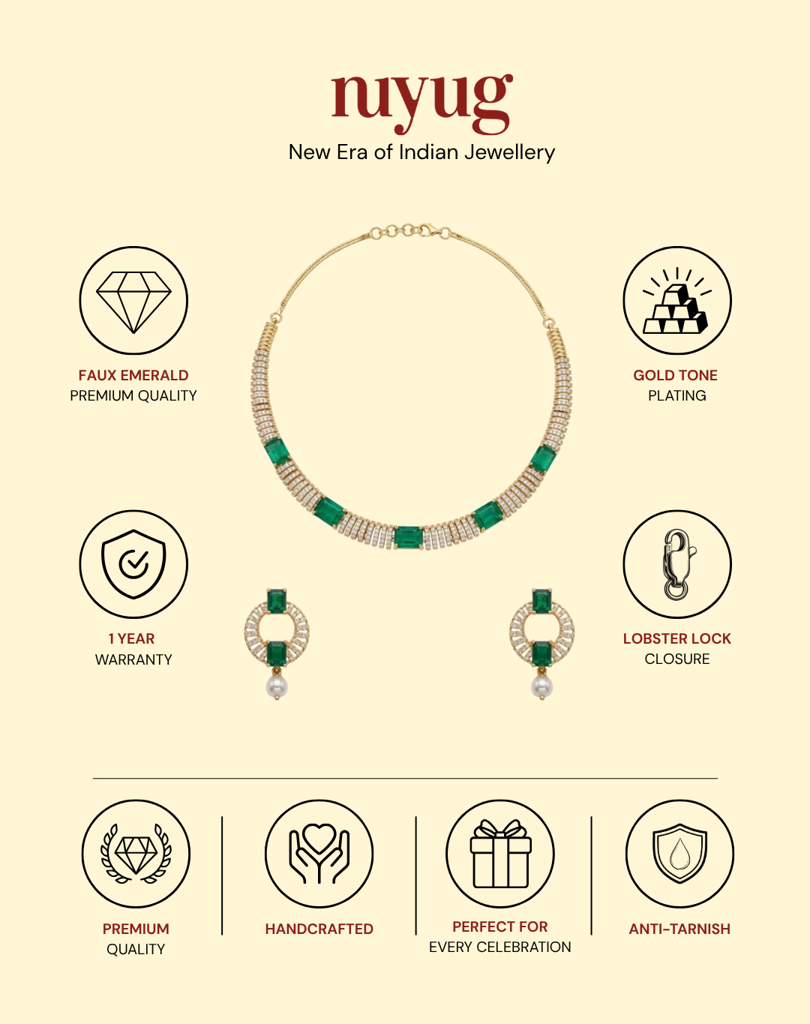 Emerald Aura Necklace Set : YI24A0989N