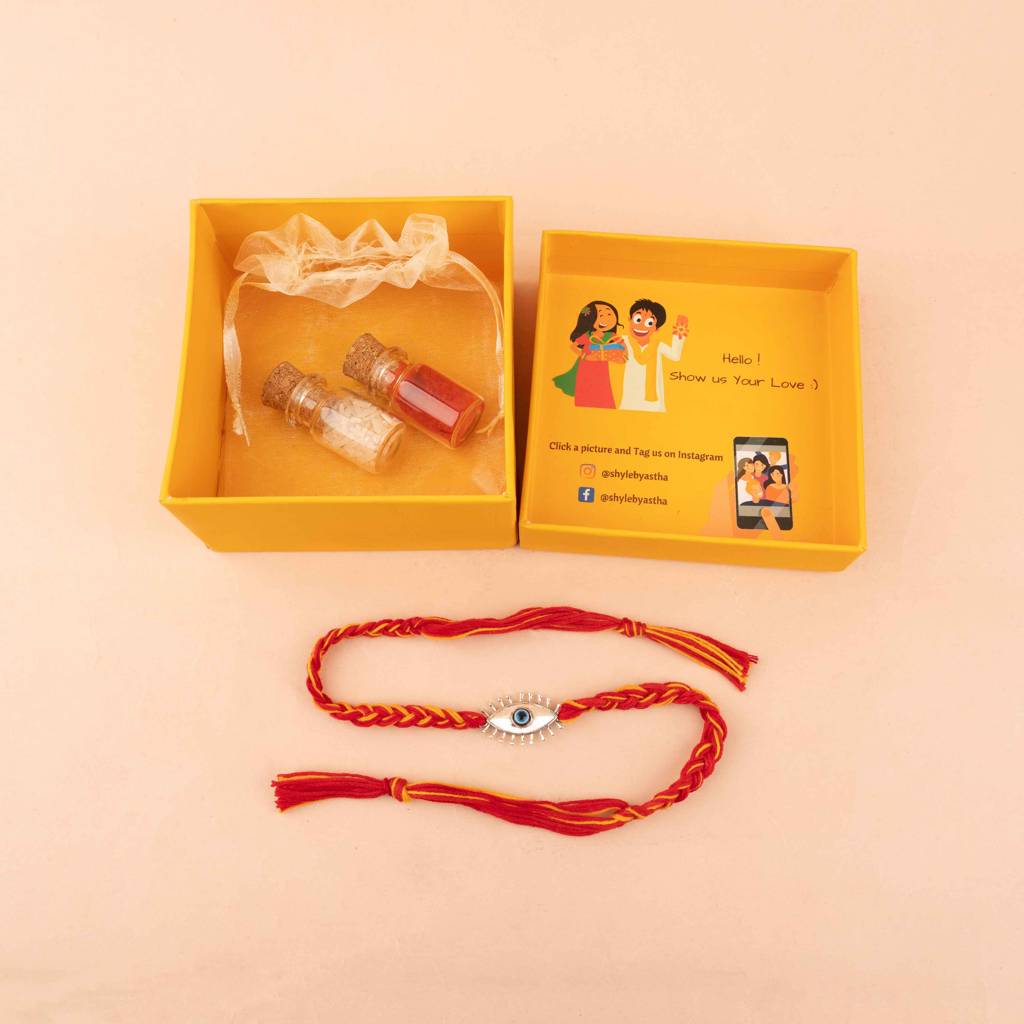 925 Sterling Silver Adya Netra Evil Eye Rakhi : SRK202518