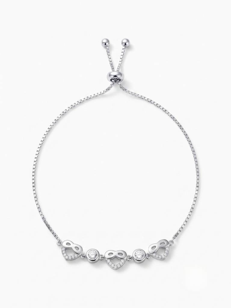 925 Silver Elowen Heartline Bracelet For Women : BR-72