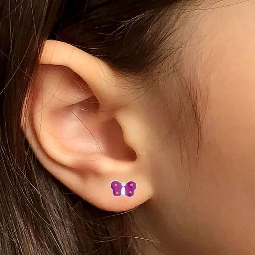 Butterfly Dazzle 925 Sterling Silver Stud Earrings For Kids : NERWW01400227