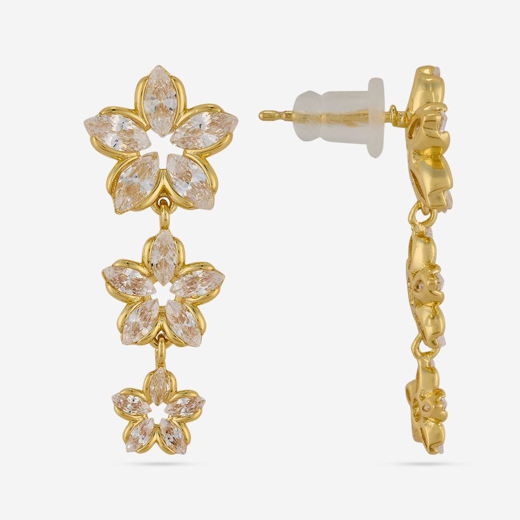 White Gold - Plated Casual Wear Trendy Zircon Earring - 460140 : 460140
