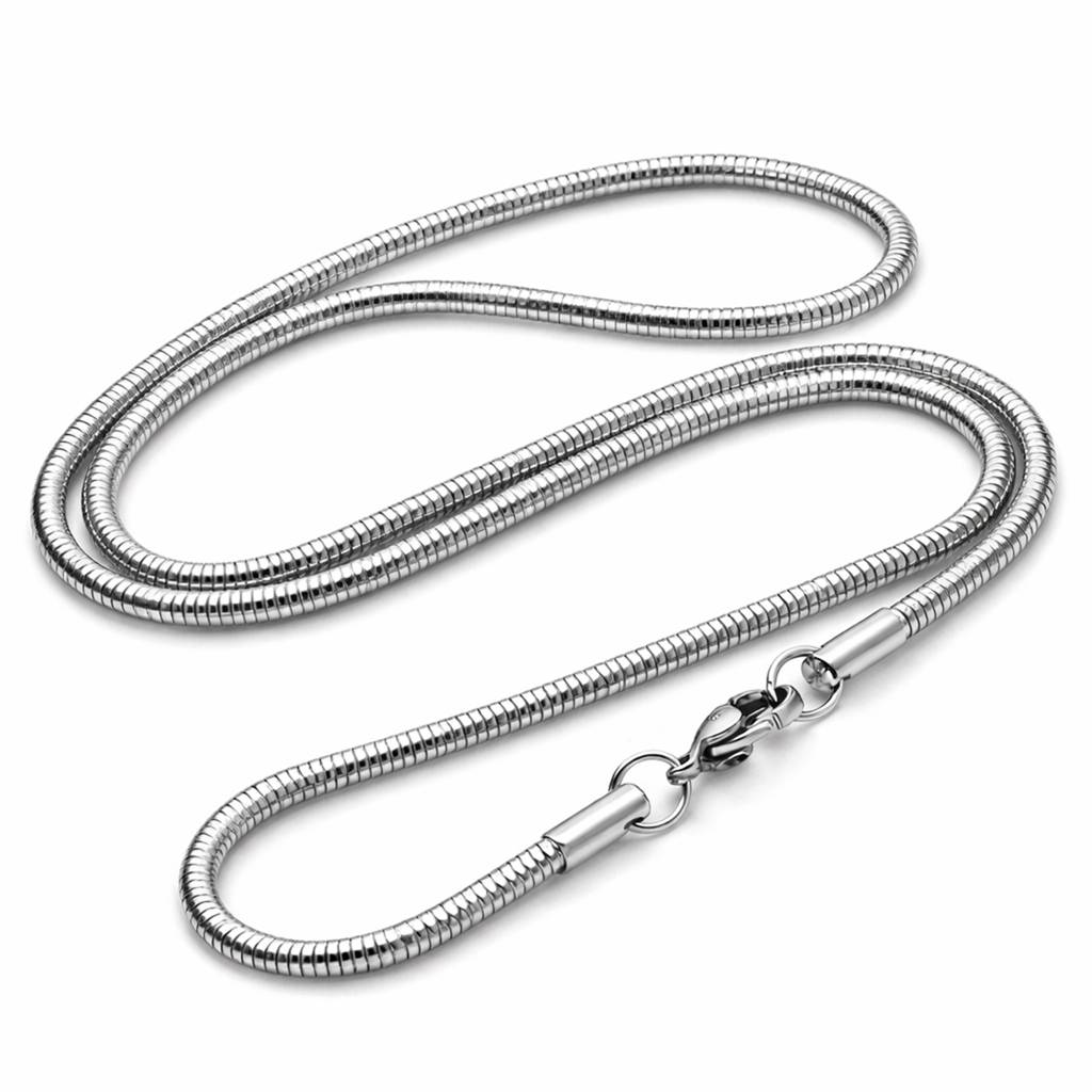 Fancy Snake Link Chain For Men & Boys | Silver Plated | Stainless Steel | Casual Stylish Design Jewellery | Annive : PX9CH172S