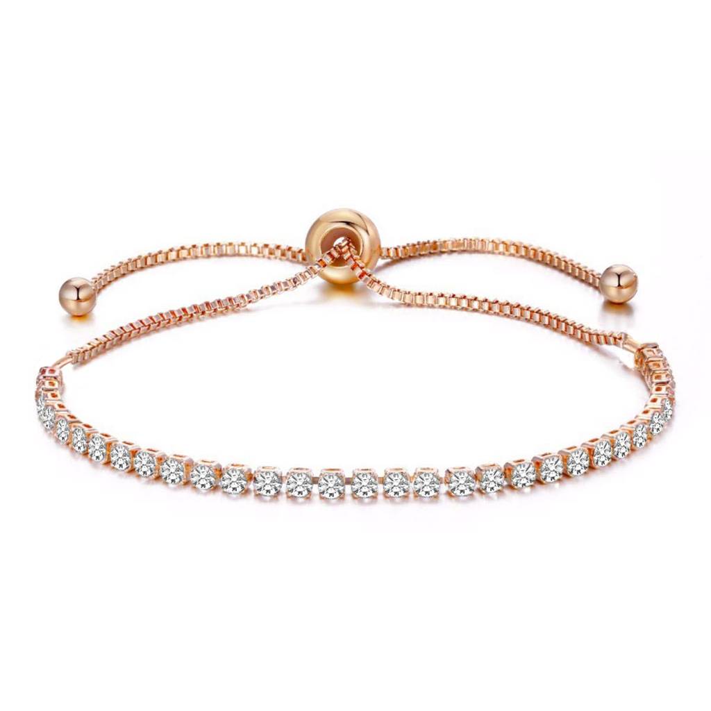 Peora Rose Gold Plated Cubic Ziroconia Studded Charm Bracelet Stylish Fashion Jewellery For Women : PX8B36C