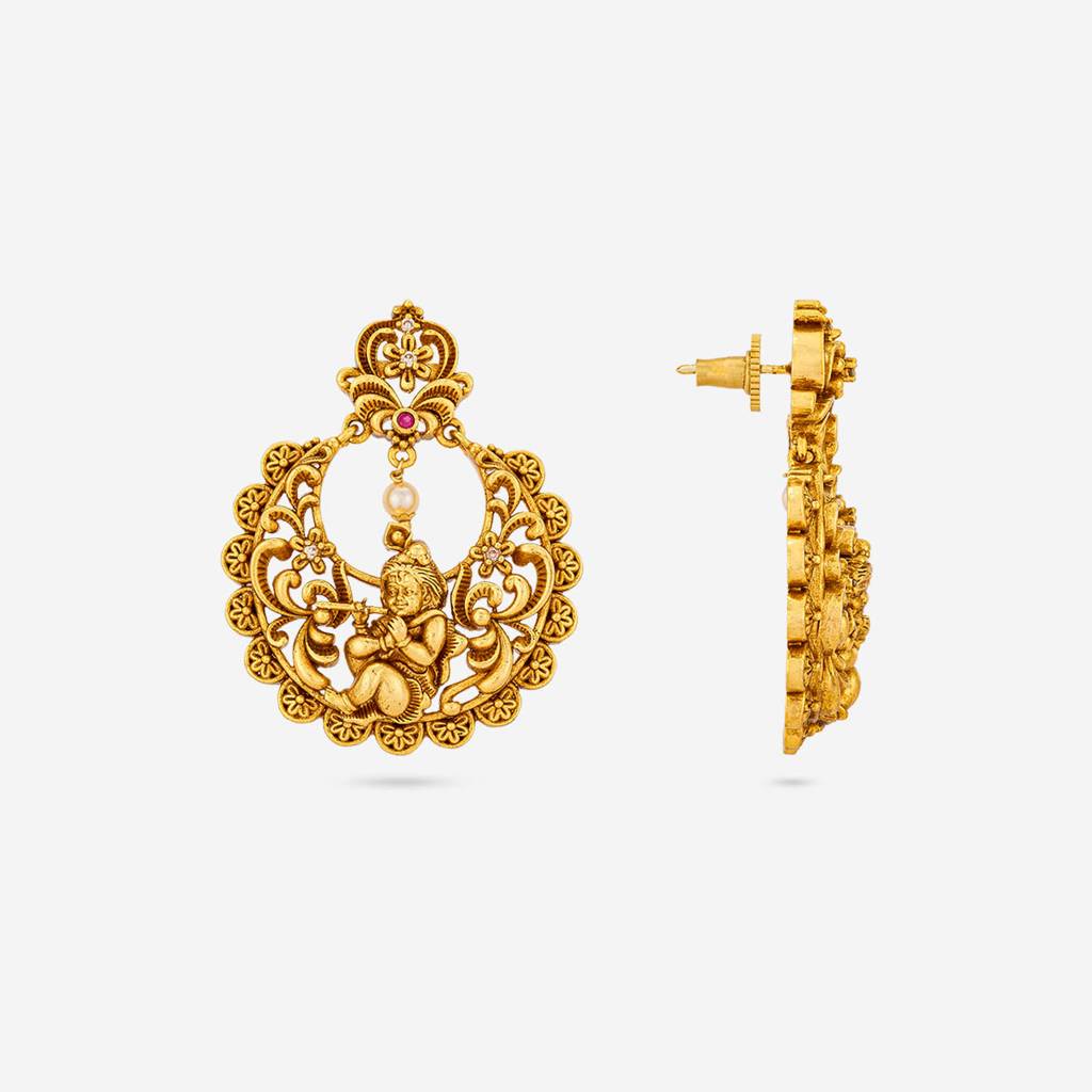 Ruby Gold - Plated Festive Antique Earring - 466757 : 466757