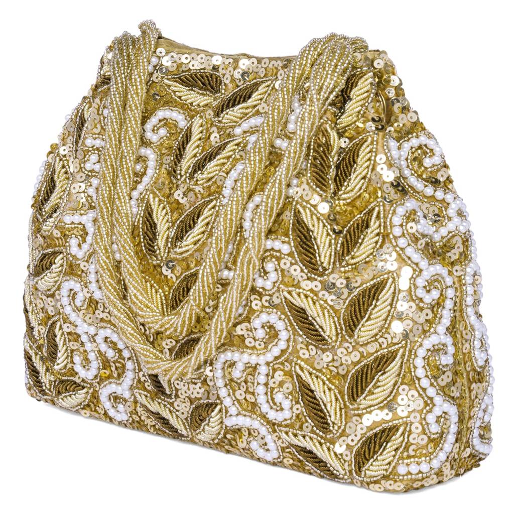 Potli Bags For Women Evening Bag Clutch Ethnic Bride Purse With Drawstring (P17Br) : P17G