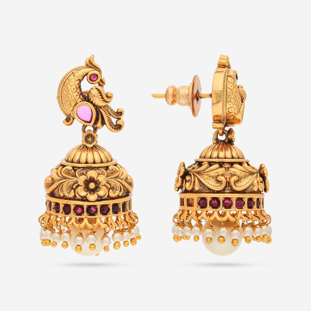 Ruby Gold - Plated Festive Antique Earring - 451741 : 451741