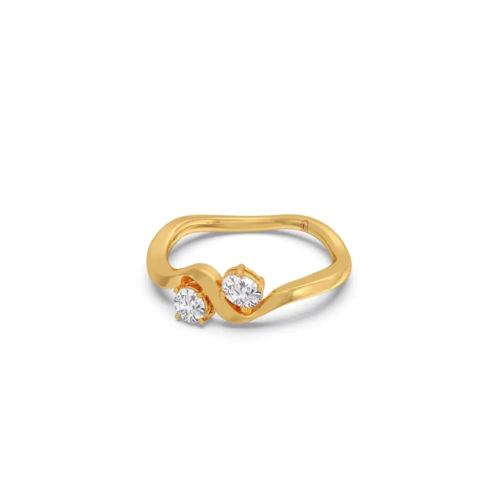 Alternating Round And Oval Diamond Ring : LJ-R00600-14YGLGD-10