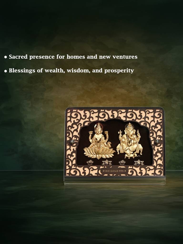 24K Gold Foil Lakshmi Ganesh Frame : DOGFT364