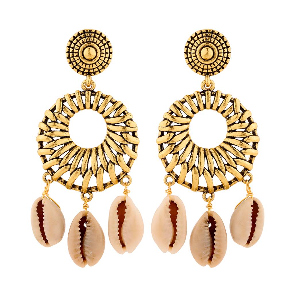 Woven Wonders Plain Dutch Weave Dangler Earrings : 8905124555202