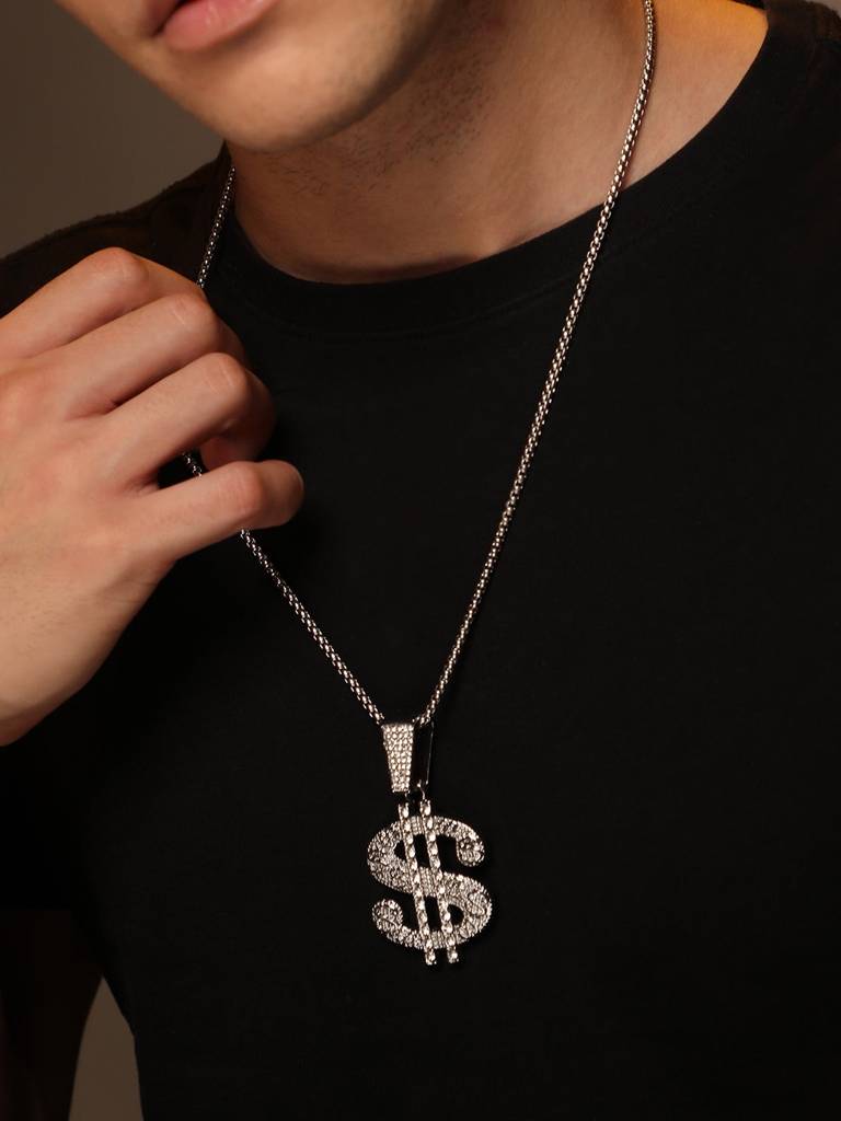 Men'S The Dollar Pendant Necklace - Metallic Silver : FAPD1120