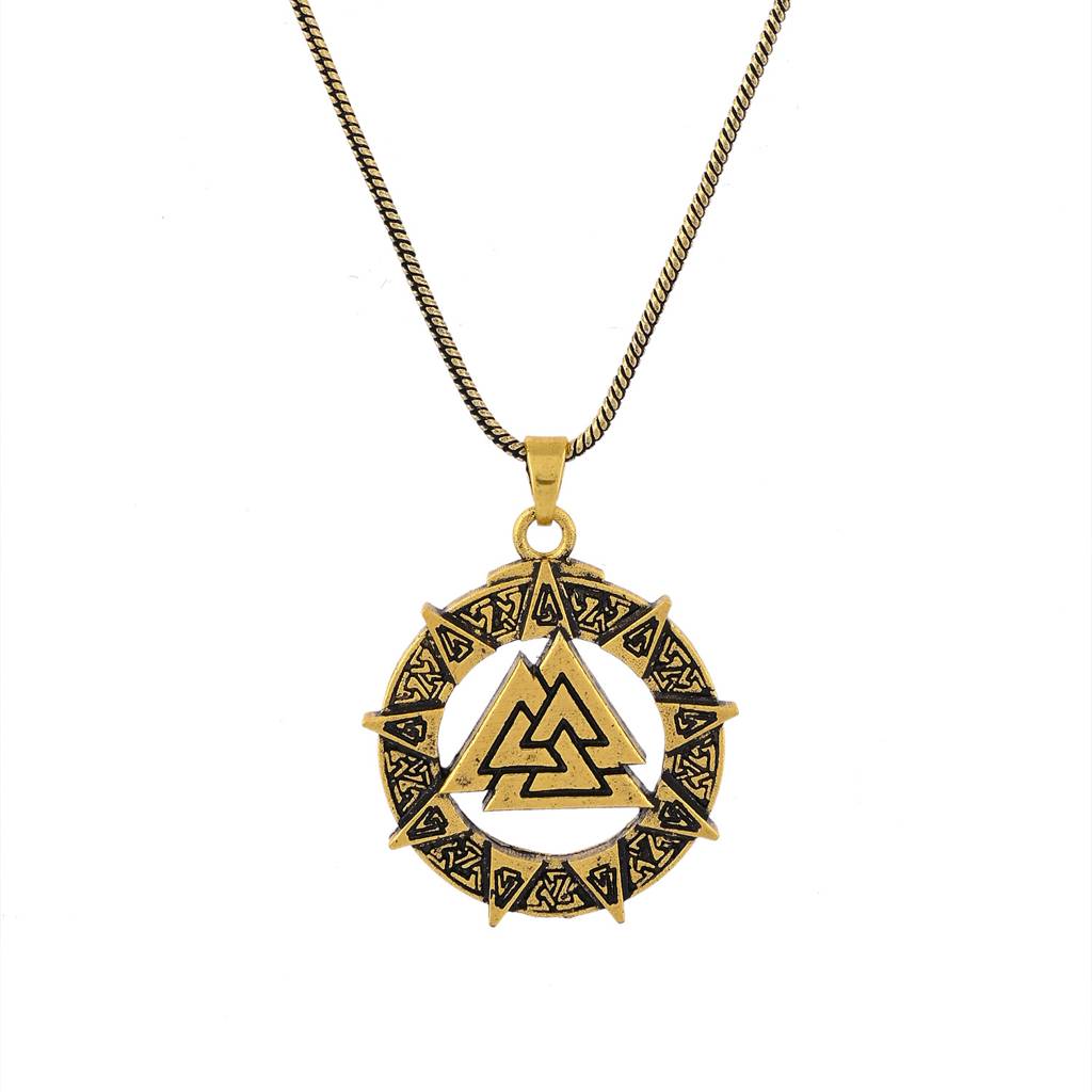Statement Valknut Star Gold Oxidised Men’S Pendant : 8905124565577