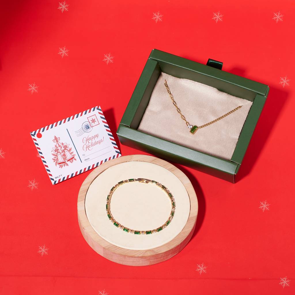 Salty Secret Santa Christmas Classic Knot Gift Box For Women (Necklace + Bracelet Set) : XMAS-BOX2