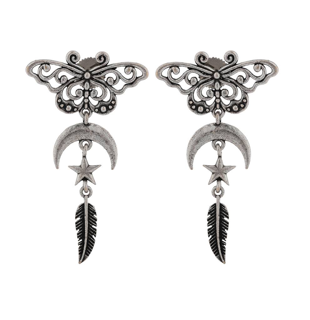 Boho Tribe Whispering Wings Oxidised Earrings : 8905124557534