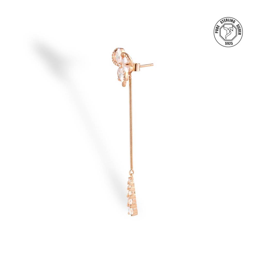 925 Sterling Floral Earrings : TRETL0044Rose