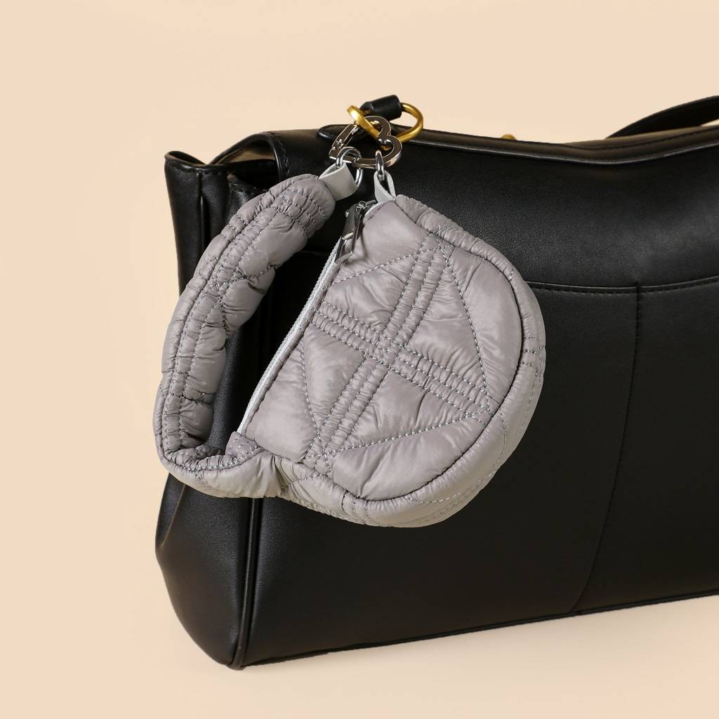 Mini Quilted Puff Bag Charm : C-BG-0091-GY