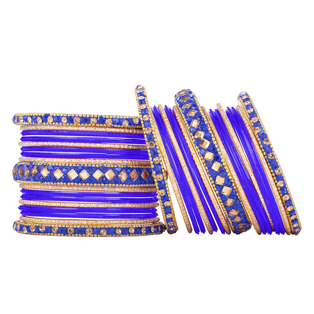 Diamond Metal Chuda Bangle Set Indian Traditional Bridal Wedding Fashion Jewellery For Women : PF51B36B