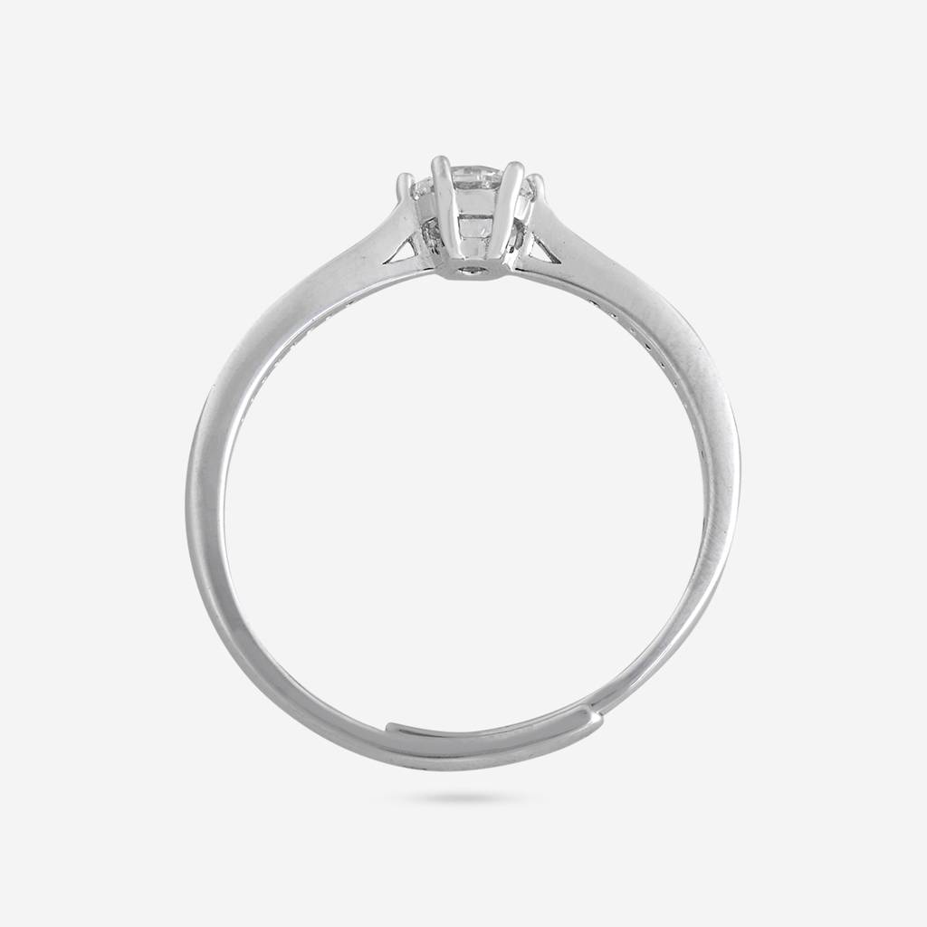 White Rodium Plated - Office Wear Silver Finger Ring - 466031 : 466031